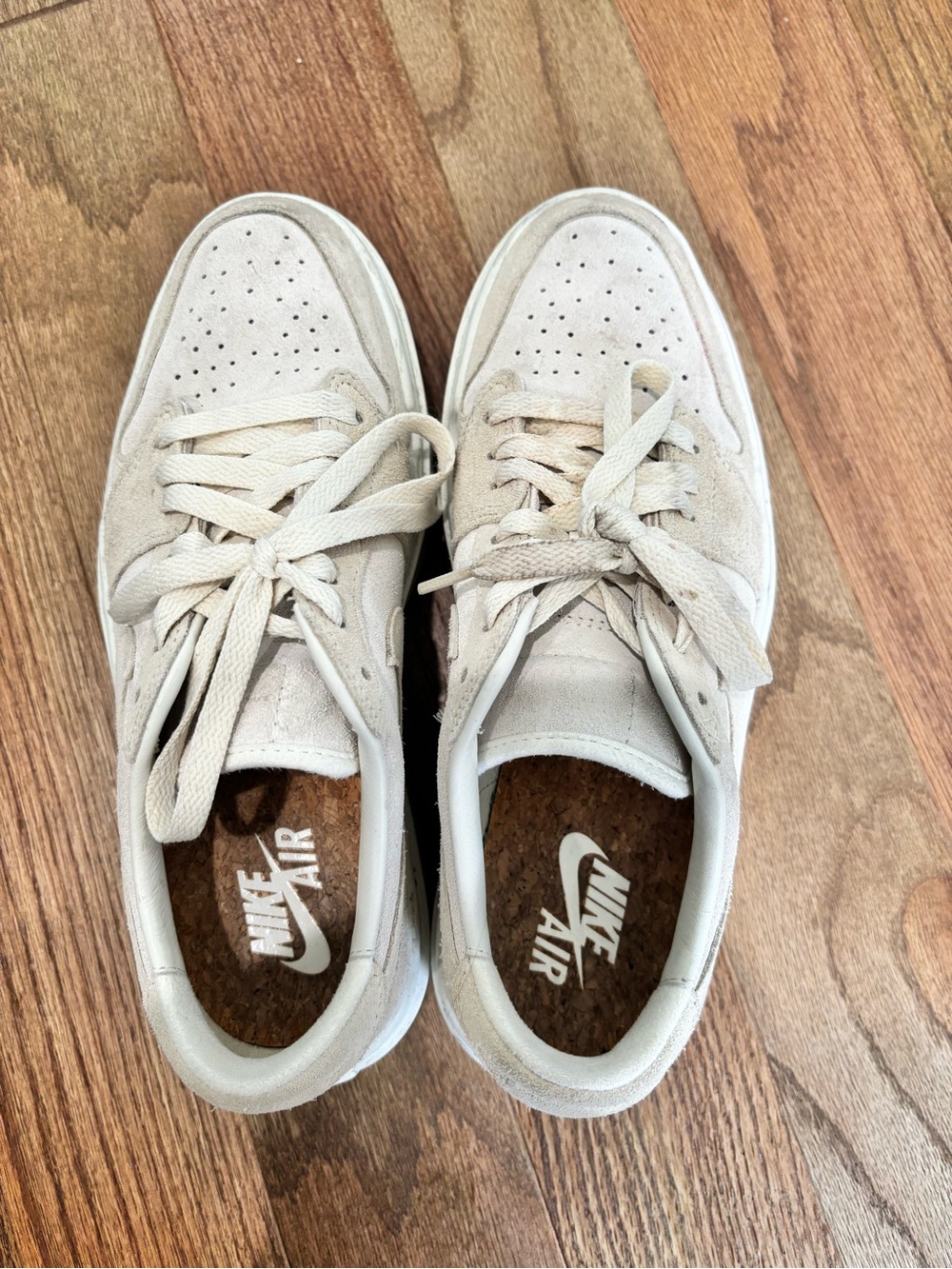 Nike Women’s Low-Top Suede Lace-Up Sneakers — Beige - Picture 5 of 7